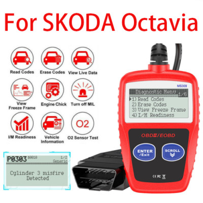 CAN BUS OBD2 II Auto Codeleser Scanner Diagnosegerät MS 309 passend für Octavia