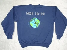 Earth Day Hanes Ultimate Cotton Printpro Sweatshirt Medium Blue SDAB MHS 18-19