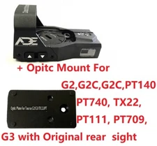 ADE RD3-015 Red Dot + Optic Mount Plate +mount Taurus PT111 G2,G2C,G3,PT140 tx22