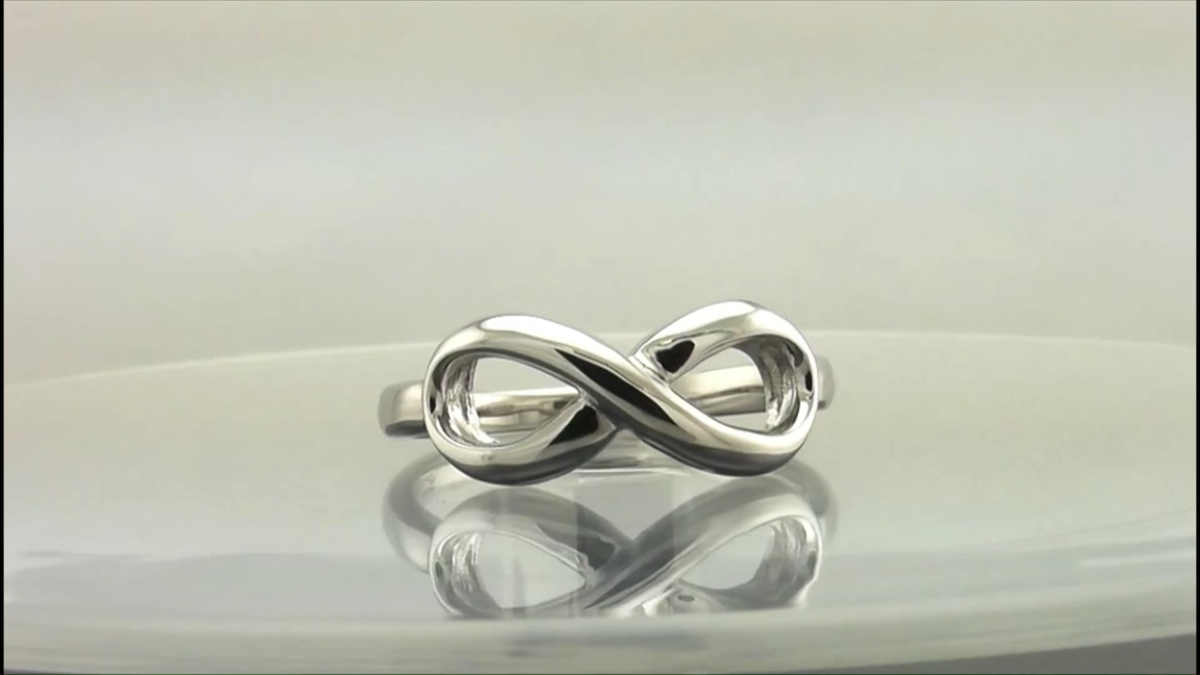 925 Genuine Sterling Silver Infinity Promise Love Ring with FREE