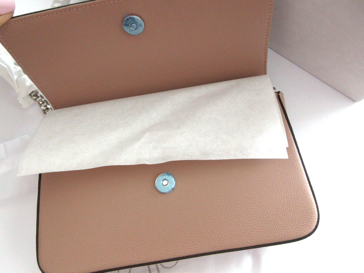 Jimmy Choo Madeline Cherie Crossbody Wallet on Chain Powder