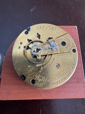 VINTAGE 18 SIZE WALTHAM POCKET WATCH MOVEMENT GR. W.W.CO. M 1877 KEEPING TIME