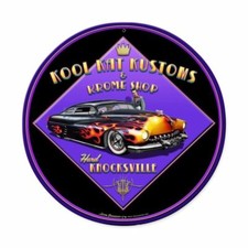 Mercury Lead Sled Kool Kat Customs NEW Metal Sign 28" Dia. USA STEEL