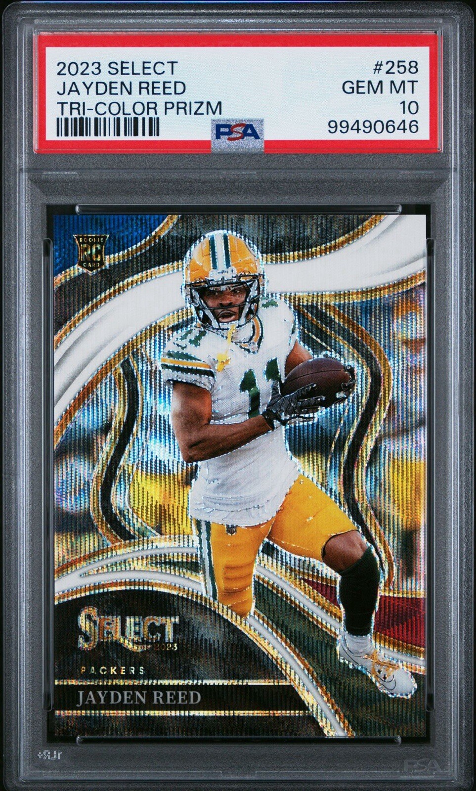 2023 Panini Select Jayden Reed #434 Suite Level Tri-Color Prizm PSA 10 /149