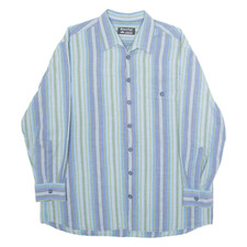 THOMAS LLOYD Mens Shirt Blue Striped Long Sleeve L