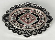 BELT BUCKLES Sunburst Aztec Native Southwest Design Copper Silver Oval NWOT 