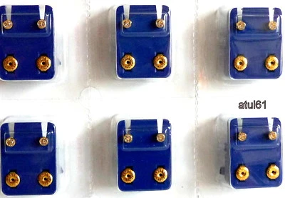 6-hypoallergenic Caflon Ear-piercing Studs, diamante Gold/silver Plated Ball 4mm