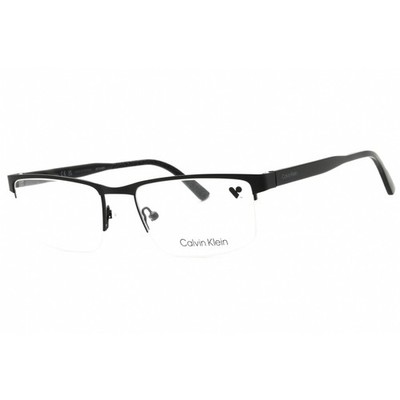 Calvin Klein Men's Eyeglasses Matte Black Rectangular Half Rim Frame CK21126 002