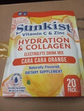 Sunkist Collagen + Hydration Cara-Cara Orange Electrolyte Drink Mix Pack of 20
