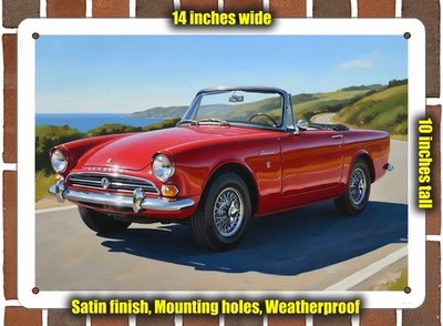 Metal Sign - 1965 Sunbeam Alpine Oil Painting - 14x10