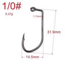 Fishing Hook V Bend Aberdeen Offset Jig Black Nickel Plating Coating Fly Tying