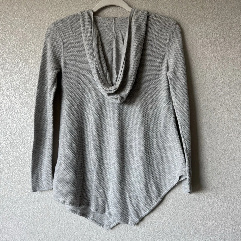 Soft Joie Hooded Sweater Size XS Gray Lightweight Knit Neutral Capsule Comfy Top - Image 2 of 4