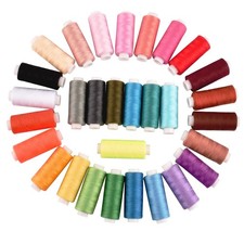 Sewing Thread Kit 30 Colors Polyester 250 Yard Each Spools Sewing Threads Emb...