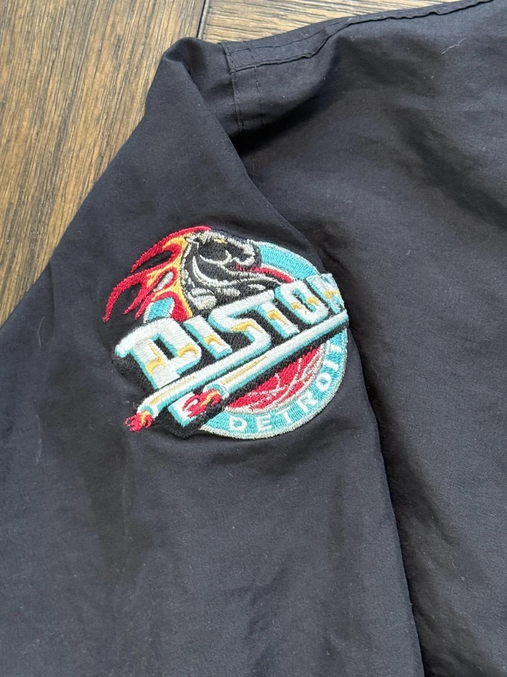 Suéter Pullover De Colección Detroit Pistons Para Hombre Negro NBA Baloncesto Reebok Años 90 Foto 4 de 4