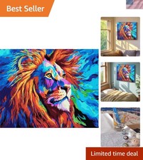 Colorful Lion Paint by Numbers Kit for Kids  Adults - 16x20 Canvas Fun