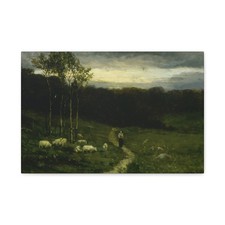 Edward Mitchell Bannister - Woman Walking down Path - 1882 - Canvas Wall Art