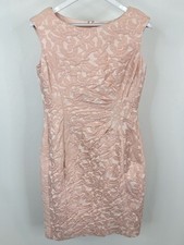 Lauren Ralph Lauren Floral Jaquard Sheath Dress SZ 8 Pink Women Classic Elegant