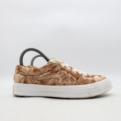 Converse Golf le Fleur Quilted Velvet Women's Size 7.5 Brown Beige 165599C