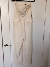 Express New cream strapless with buttons pant...
