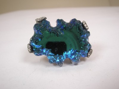 Blue Simulated Glass SINGLE Vintage Cuff Link replacement lost/broken zx49