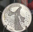 VINTAGE 1986 CROWN IMPRESSIONS .999 FINE SILVER ART ROUND - WIZARD