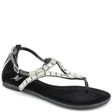 NEW Blossom Rhinestone Flat Sandals Thong Women's Bridal Formal Flip Flop 8.5