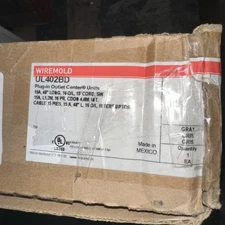WIREMOLD Power Outlet Strip UL402BD 16 Outlets, 15 Amps 15' New Open Box