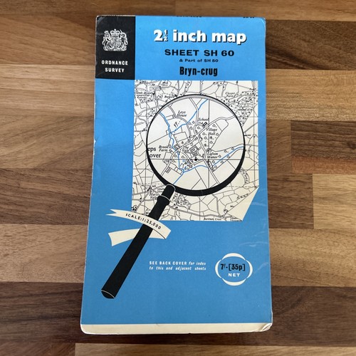 BRYN-CRUG Ordnance Survey Sheet SH60 Two & Half Inch MAP 1953 Towyn 