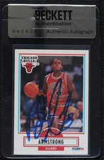 BAS 1990-91 Fleer BJ Armstrong #22 Seal of Authenticity Auto 3c7