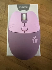 Mofii Cute Cat 2.4G Wireless Mouse, USB Receiver Plug and Play- Purple