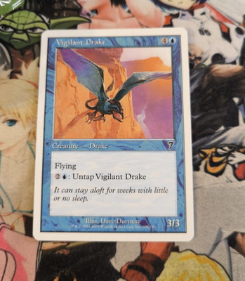 MTG Vigilant Drake   Nm Magic the Gathering Seventh 7th Edition OG Blue Deck