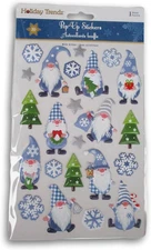 Puffy Gnomes 3D Glitter Stickers - Christmas Pop-Up Stickers for Crafts, Cardmak