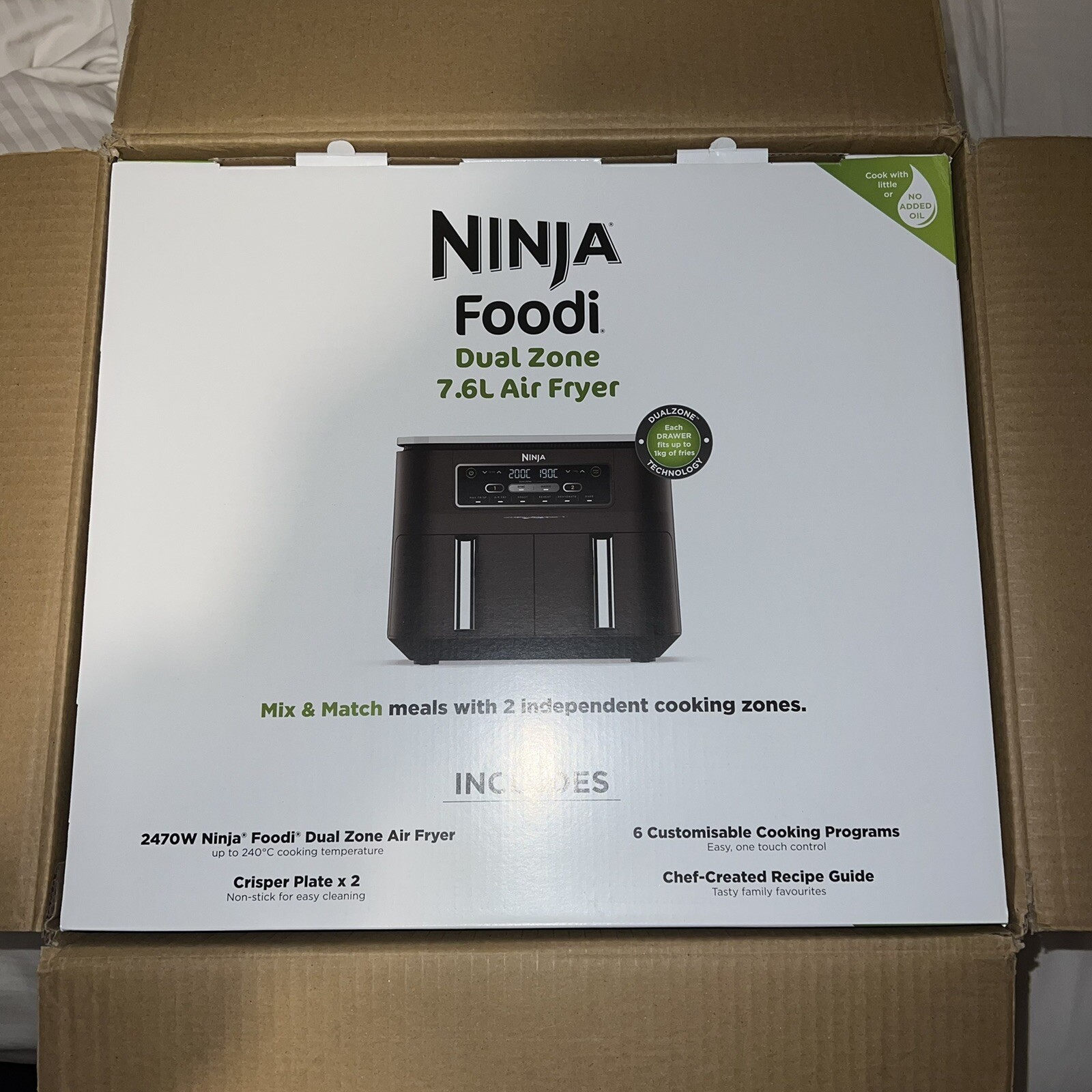 Ninja 7.6L Dual Zone Air Fryer and Dehydrator 622356236133 eBay