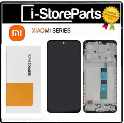 Originale DISPLAY LCD Rahmen Service Für Xiaomi Redmi Note 12 4G TOUCH Schwarz
