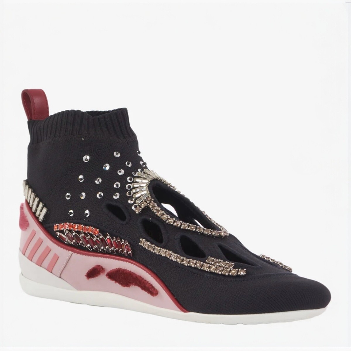 【VALENTINO】 CRYSTAL DETAIL OPEN TRAINERS WW2S0781_ZZC_E42.png.png
