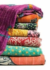 5 PC Wholesale Lot Throw Blanket kantha Quilt indian Vintage Cotton Bedspreads
