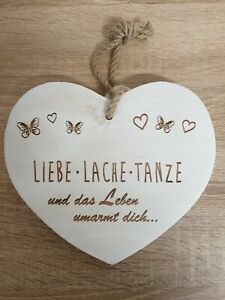 Bild Wandbild Spruch Holz Liebe Herz Herzensmensch mit Schlüssel beige 20x30 cm