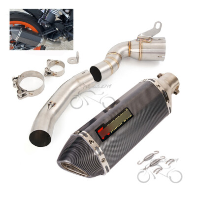 Modified System Exhaust Link Pipe Muffler Tips 370mm Slip for DUKE 200 2020-2023