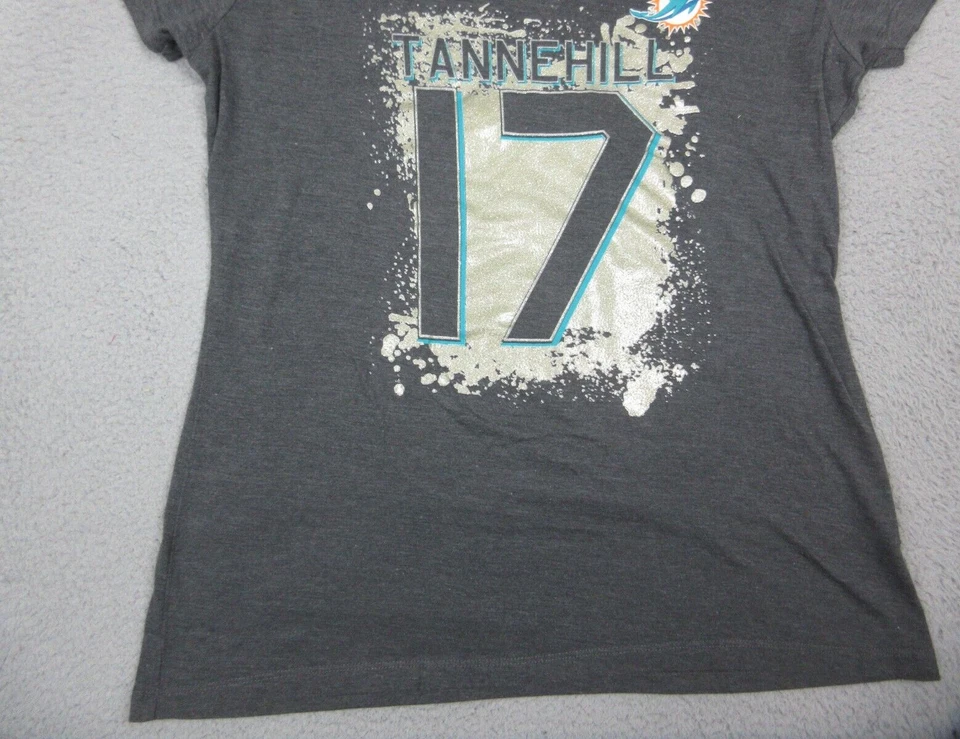Miami Dolphins Shirt Womens Adult Large Gray Ryan Tannehill NFL Football - Image 2 of 4