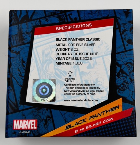 Black Panther 2023 Niue $10 Marvel Superheroes 3 Oz Silver Coin NGC PF70UCAM FR - Picture 4 of 4