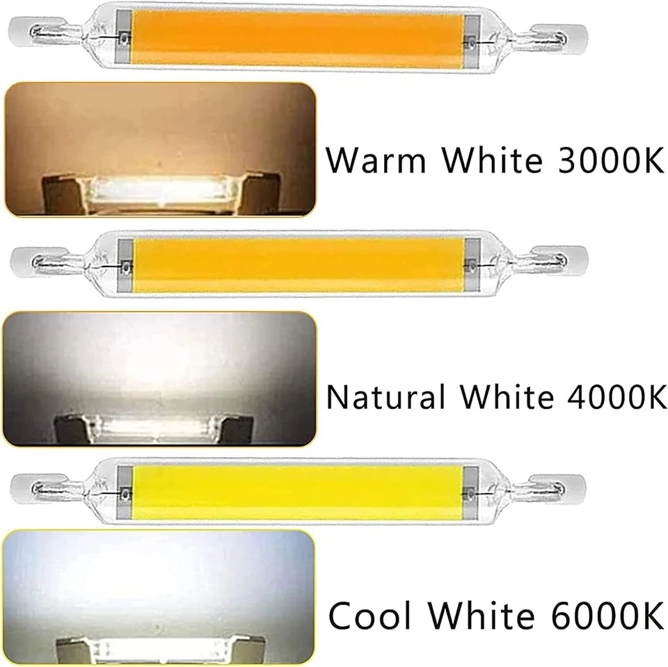 Upgraded R7S LED COB 10/20W Dimmable Replace 118mm Halogen Lamp Incandescent - Image 2 of 4