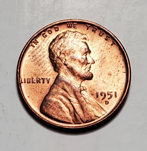 1951 D LINCOLN WHEAT PENNY UNC #C6604