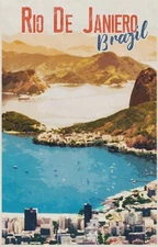 BRAZIL TRAVEL POSTER *2X3 FRIDGE MAGNET* WORLD VACATION AIRLINE SOUTH AMERICA