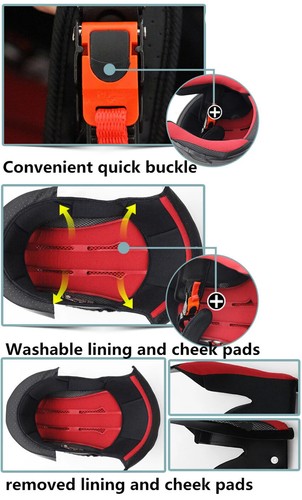Full Face Motorcycle Helmet Dual Sport Off Road Motocross MX Dirt Bike ATV - DOT - Picture 3 of 17