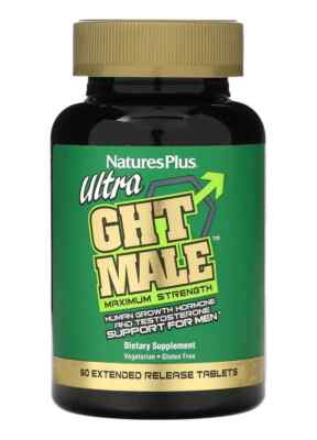 Natures Plus ULTRA GHT Male Natural Hormone Support,  90 Tablets - Exp 10/2028