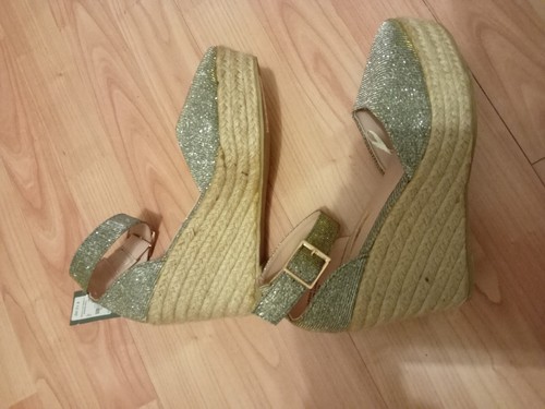 Primark Silver Sparkly Platform Wedges Size 5 Brand New - Picture 4 of 5