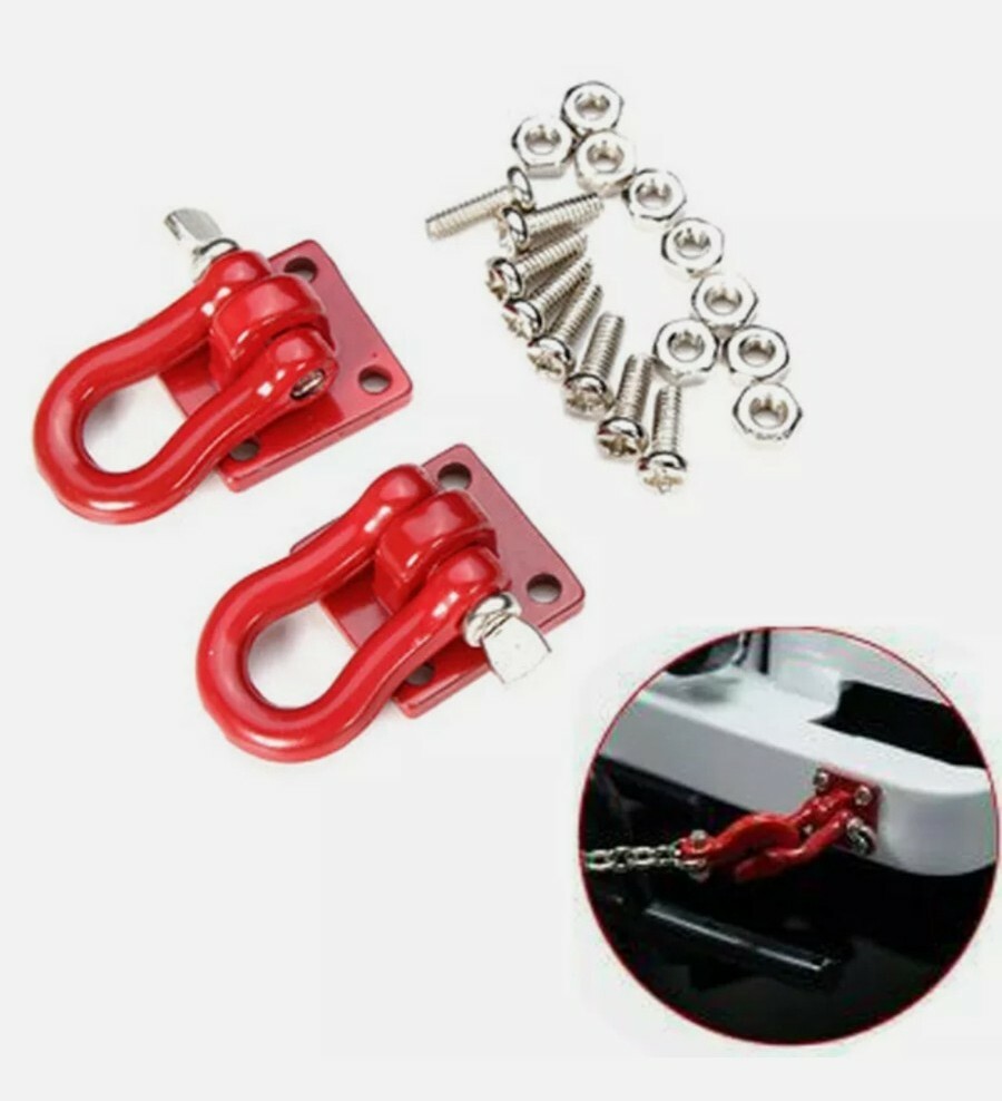 2pcs Trailer Hook Shackles Buckle 1/16 WPL B14 B24 B36 C14 RC Military