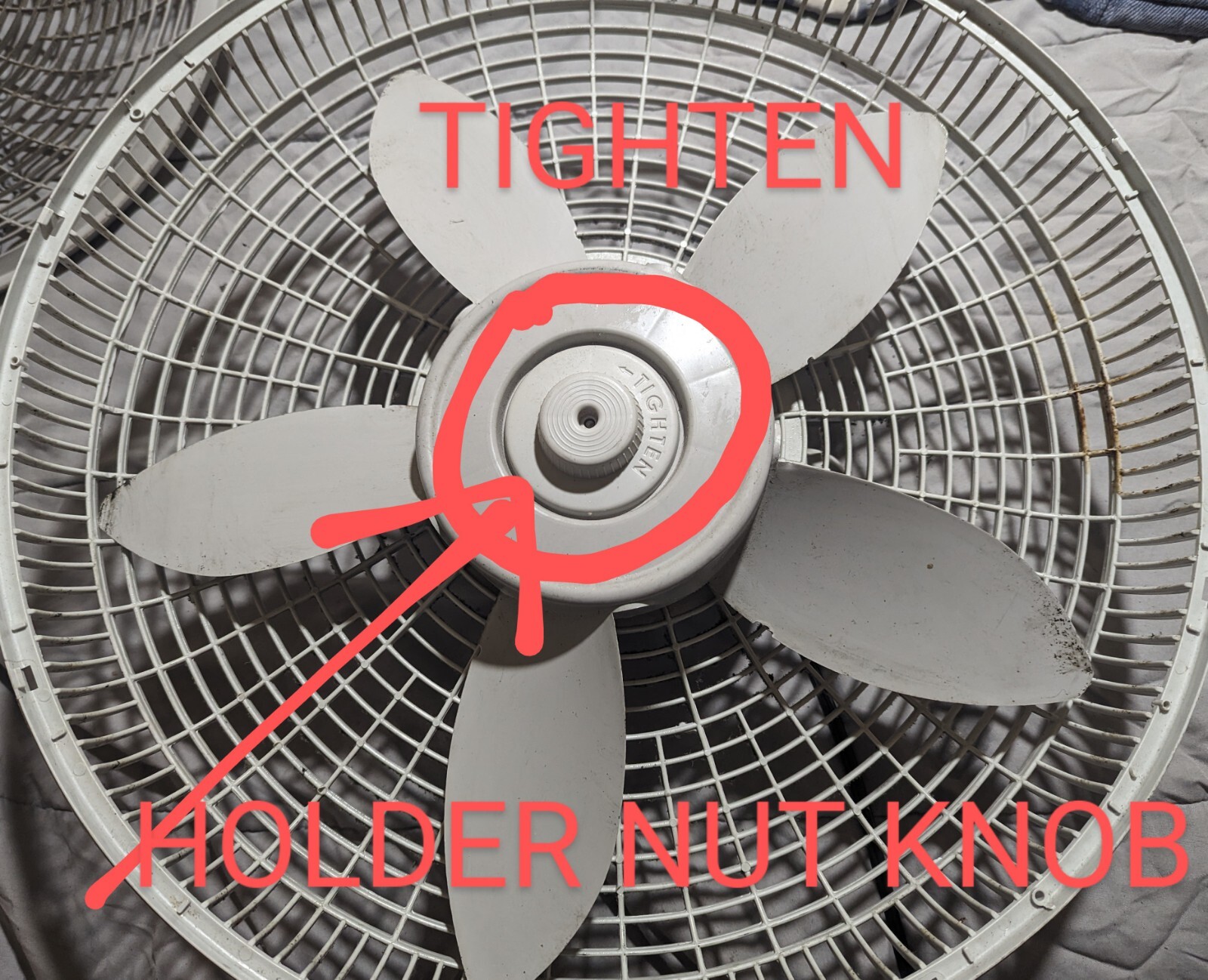 BLADE HOLDER ONLY LASKO 18" Fan screw KNOB Tighten Replace Nut Part