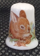 Ken Parry Fine Bone China Rabbit Thimble Made in England 3cm Tall British Made
