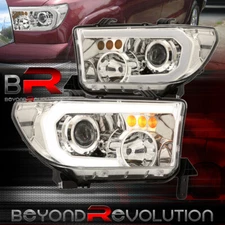 For 2007-2013 Tundra Sequoia LED DRL Projector Head Lights Signal Lamp Set Clear